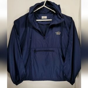 Copper Point Resort & Golf Mens XL 1/4 Zip Pullover Rain Wind Jacket Blue Hood